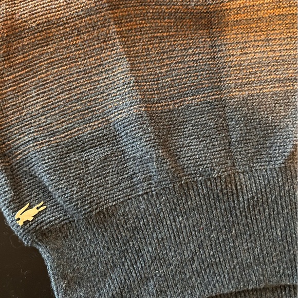 Lacoste Knit Sweater Dress Size 40/M Color Block Red Orange Short Sleeve - Picture 5 of 8